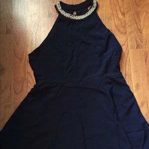 One Clothing navy blue halter dress, large